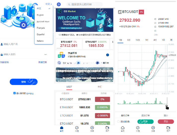 6国语言微盘/新版微交易所微盘系统/外汇期货贵金属虚拟币微盘源码下载