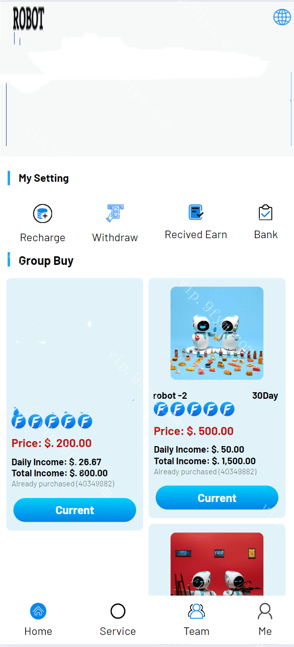 海外机器人挖矿/投资众筹系统/三级分销系统源码